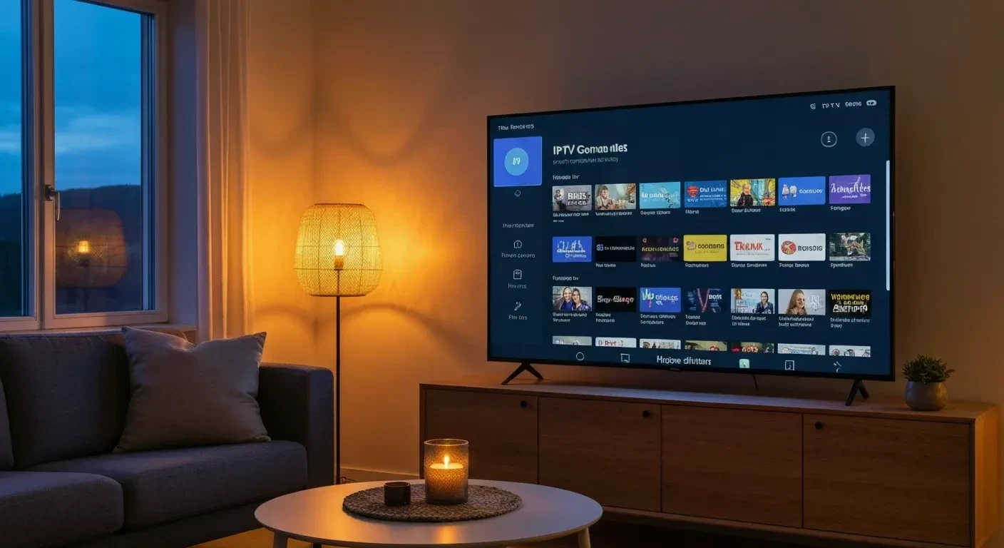 Tromsø skyline og IPTV med norske kanaler, sport og film