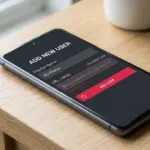 Smarttelefon med IPTV Smarters Pro og M3U-inntastning på skjermen
