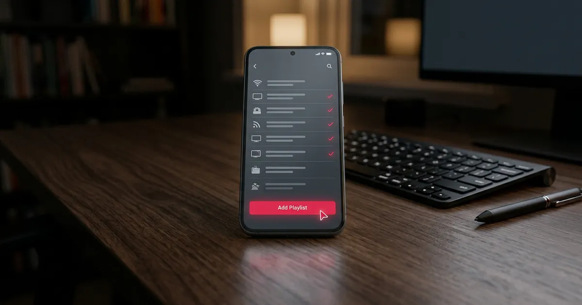 Redigerer en m3u iptv spilleliste på smarttelefonen
